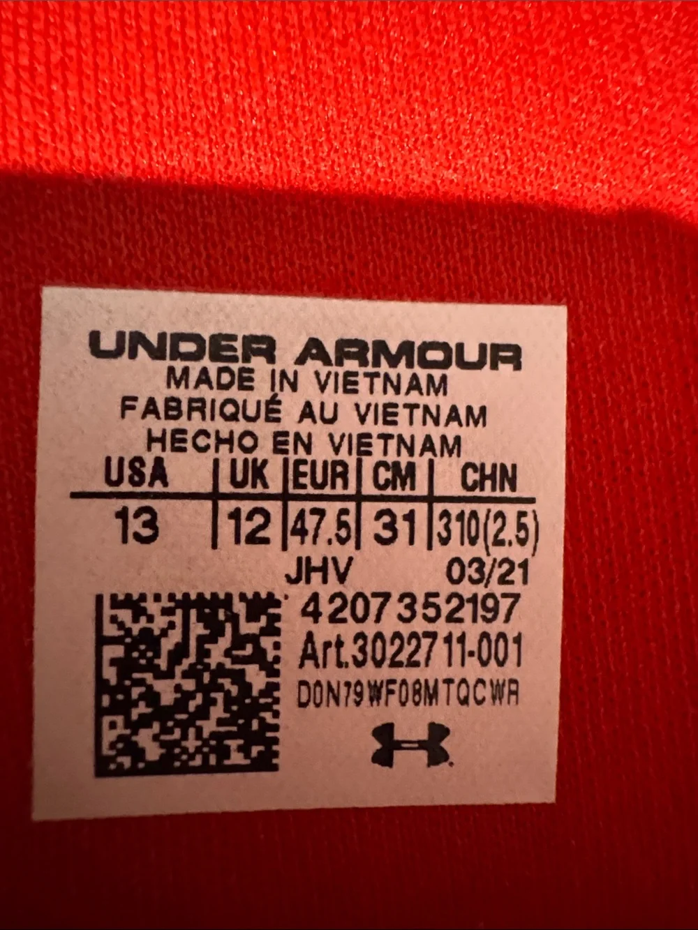 Under Armour Black and Red Men's Slide Sandals with Logo Strap